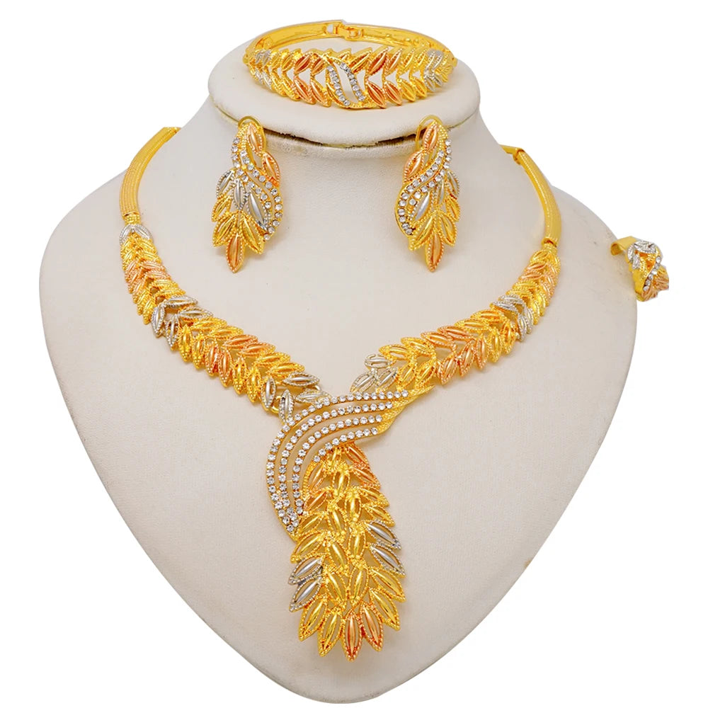 Royal African Bridal Collection — 4-Piece Gold Jewelry Set