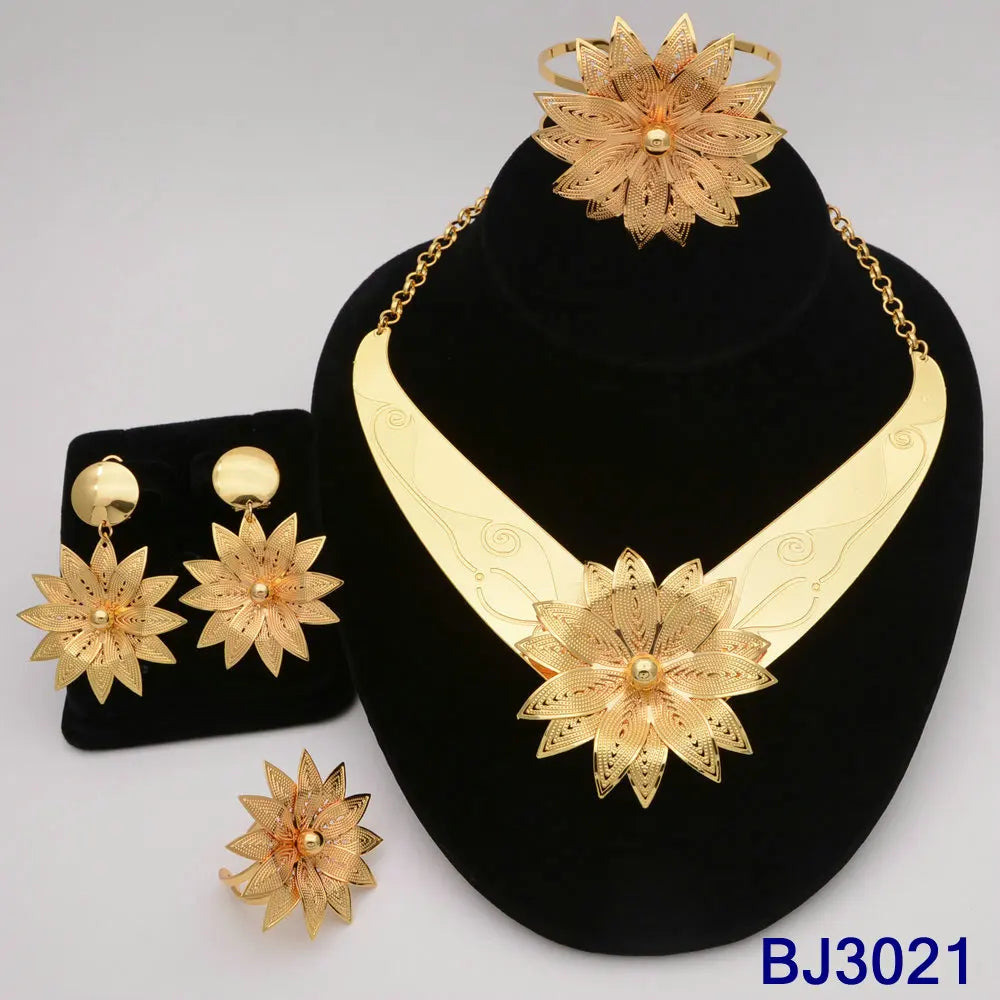 The Italia Set — Bridal Necklace, Earrings, Ring & Bracelet for Women