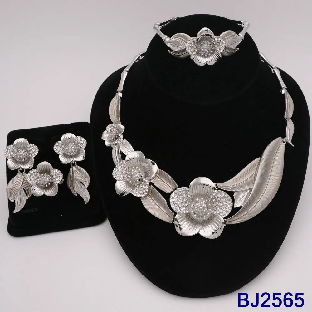 The Italia Set — Bridal Necklace, Earrings, Ring & Bracelet for Women