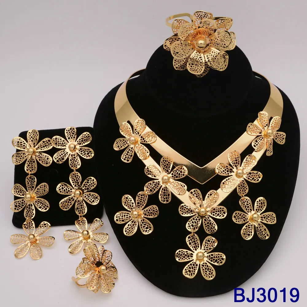 The Italia Set — Bridal Necklace, Earrings, Ring & Bracelet for Women