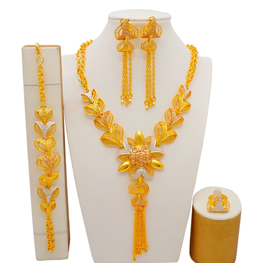 Royal African Bridal Collection — 4-Piece Gold Jewelry Set