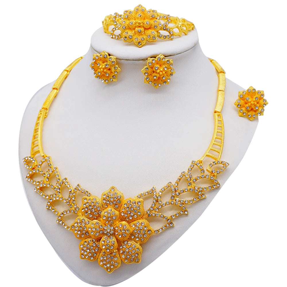 Royal African Bridal Collection — 4-Piece Gold Jewelry Set