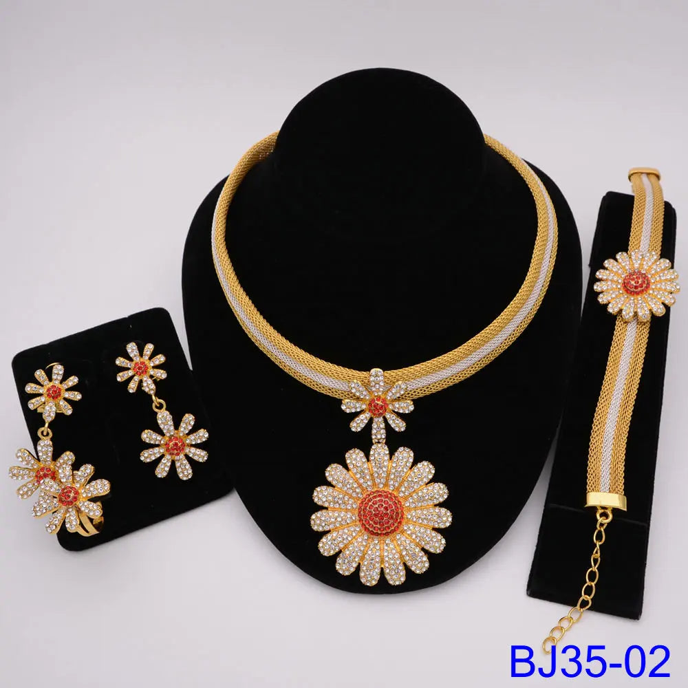 The Italia Set — Bridal Necklace, Earrings, Ring & Bracelet for Women