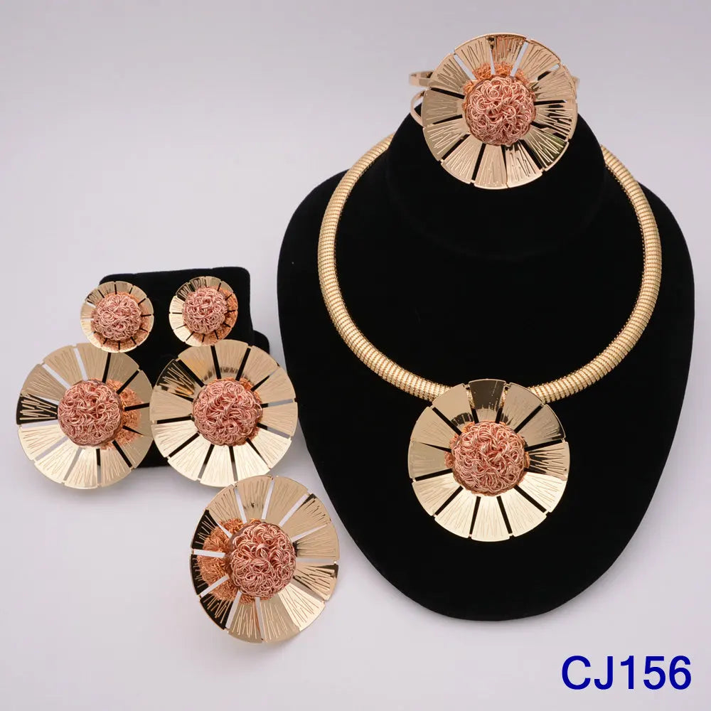 The Italia Set — Bridal Necklace, Earrings, Ring & Bracelet for Women