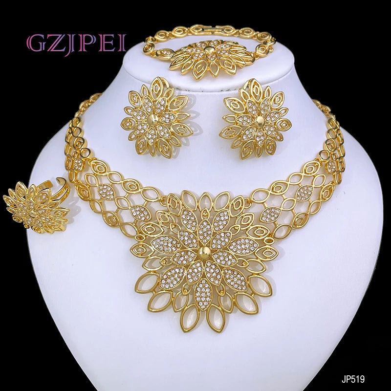 Dubai Jewelry Necklace Earring Ring Bracelet
