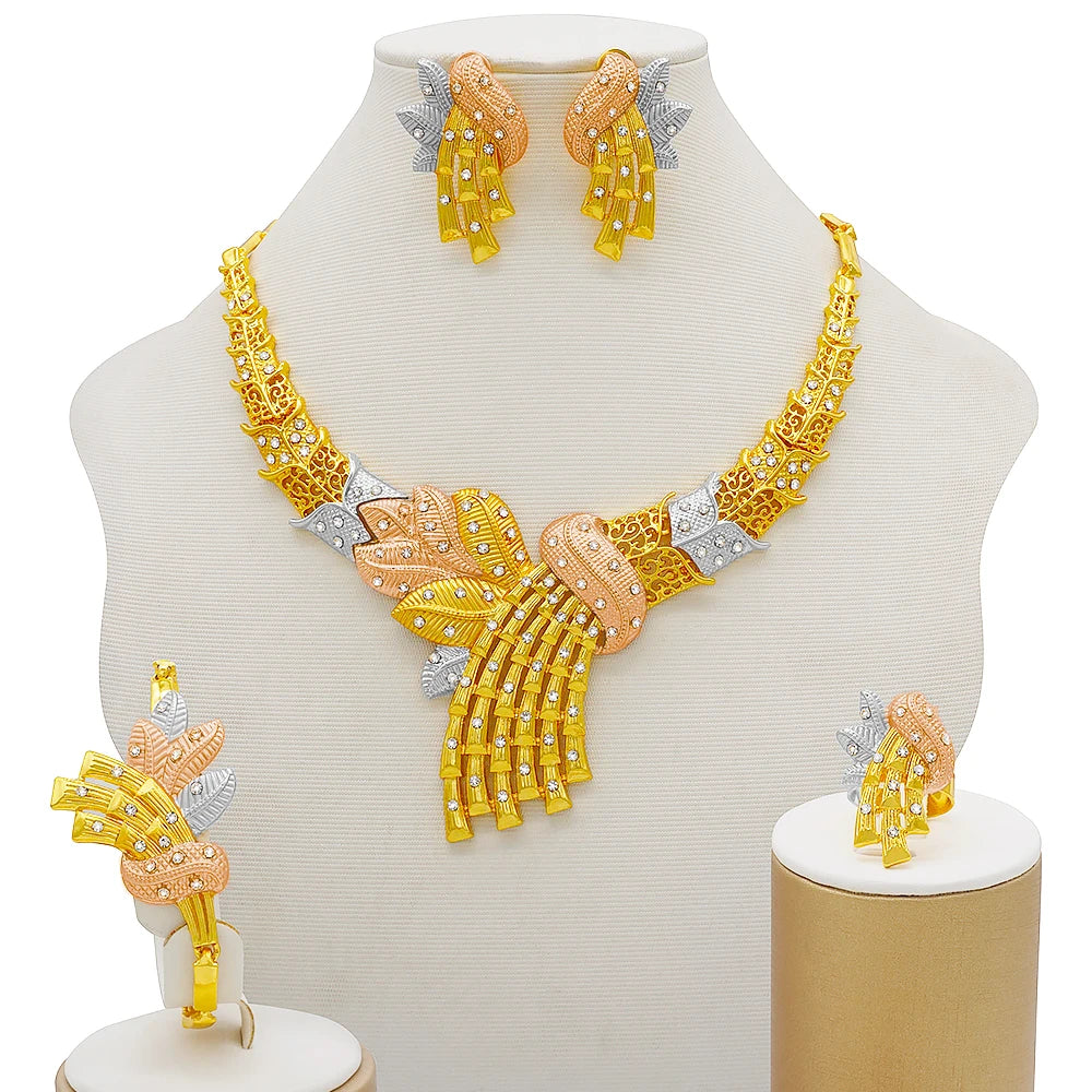 Royal African Bridal Collection — 4-Piece Gold Jewelry Set
