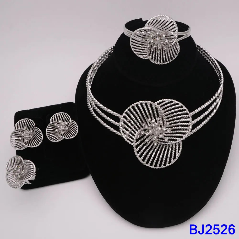 The Italia Set — Bridal Necklace, Earrings, Ring & Bracelet for Women