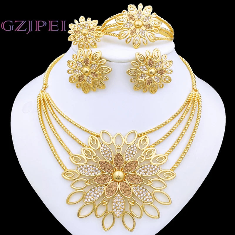 Dubai Jewelry Necklace Earring Ring Bracelet