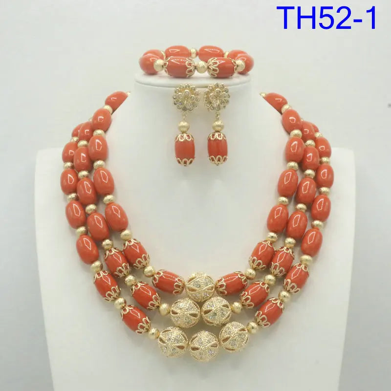 Coral Bridal Jewelry Set