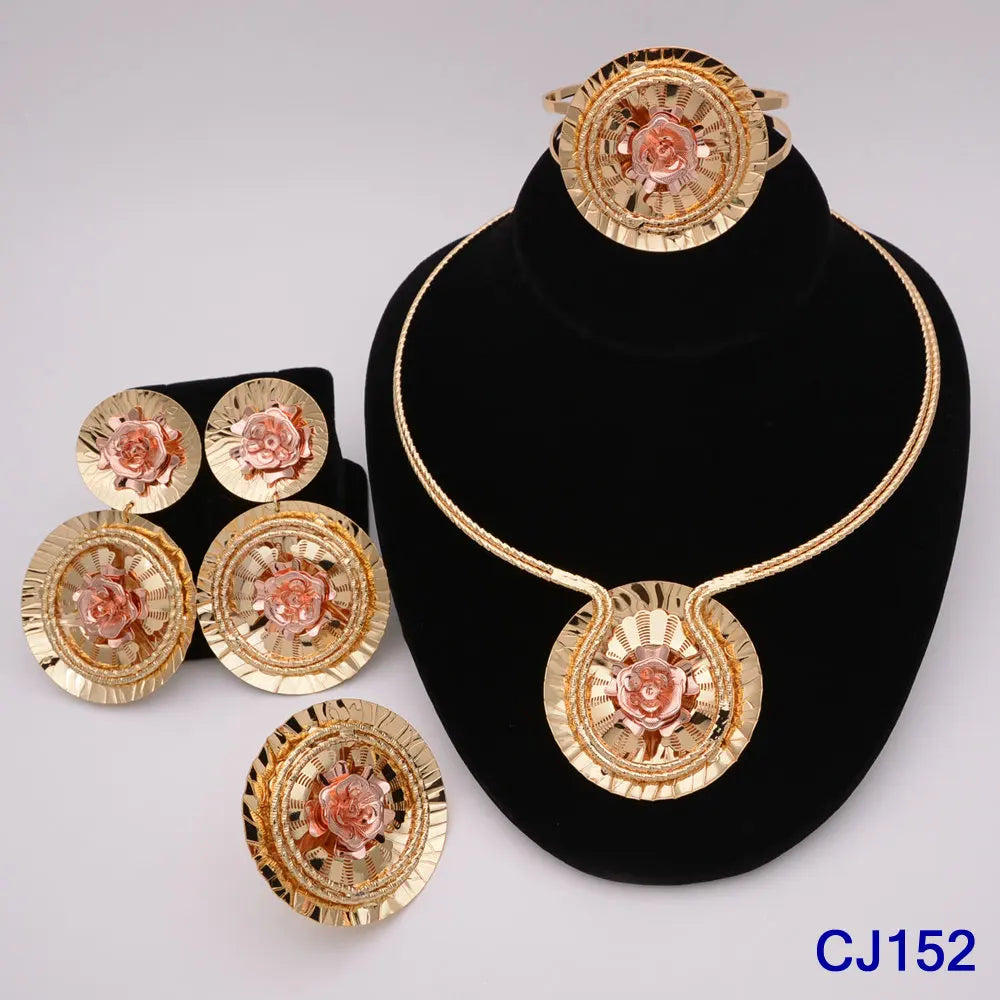 The Italia Set — Bridal Necklace, Earrings, Ring & Bracelet for Women