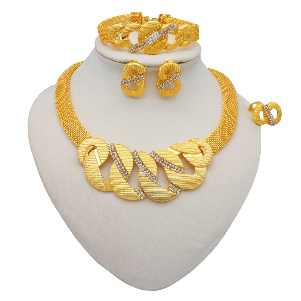 Royal African Bridal Collection — 4-Piece Gold Jewelry Set