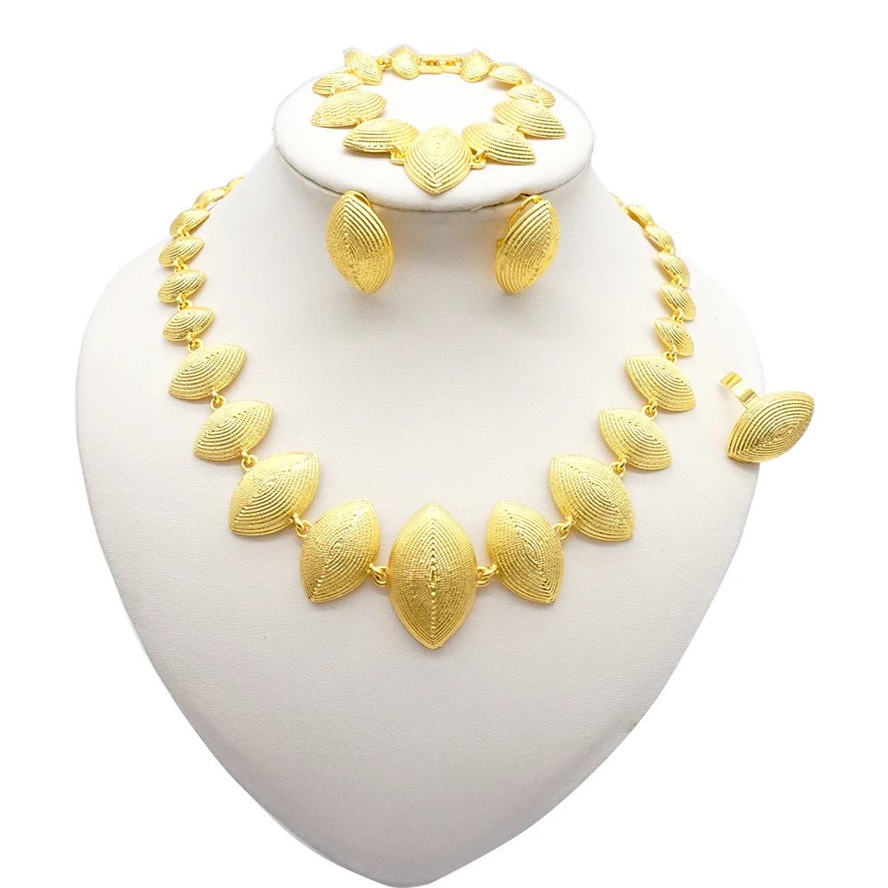 Royal African Bridal Collection — 4-Piece Gold Jewelry Set