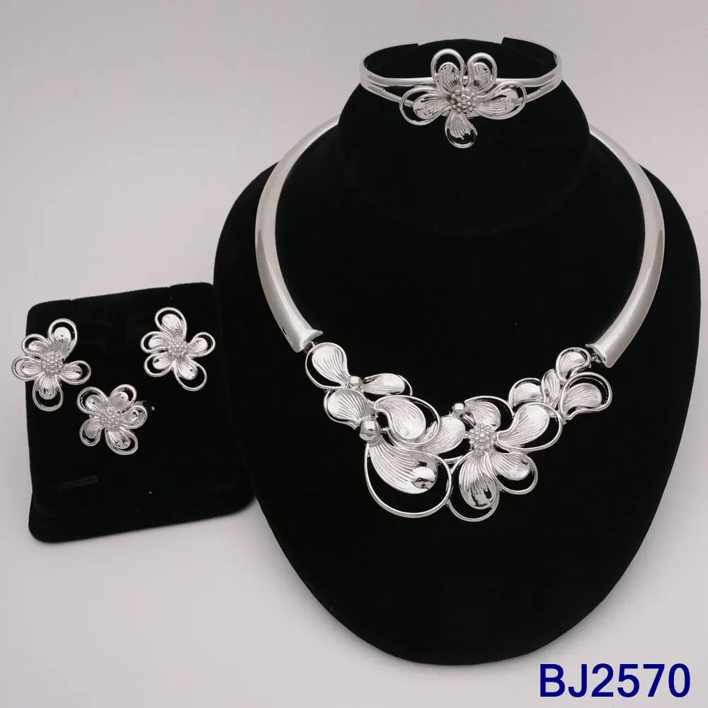 The Italia Set — Bridal Necklace, Earrings, Ring & Bracelet for Women