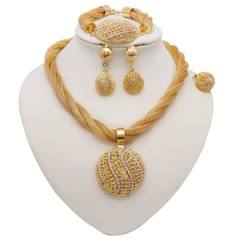 Royal African Bridal Collection — 4-Piece Gold Jewelry Set
