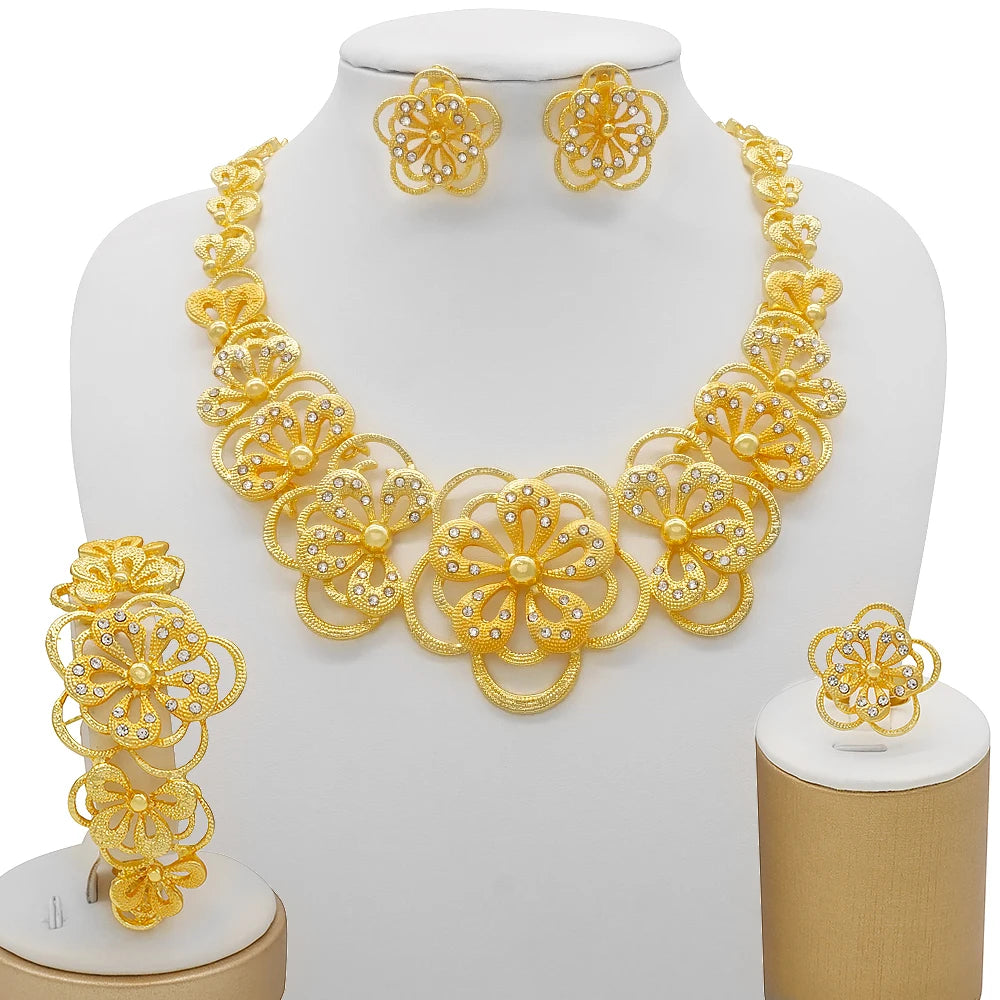 Royal African Bridal Collection — 4-Piece Gold Jewelry Set