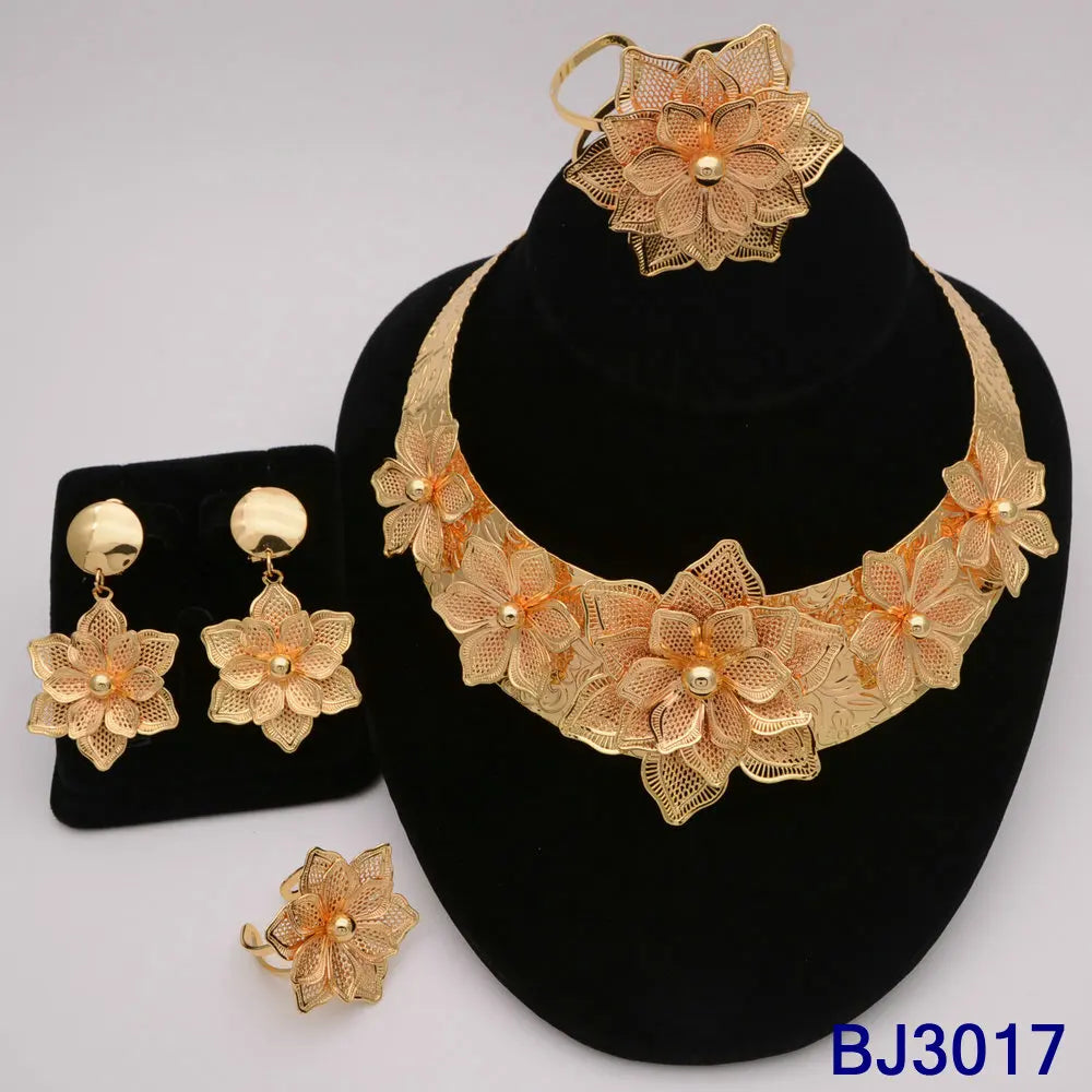 The Italia Set — Bridal Necklace, Earrings, Ring & Bracelet for Women