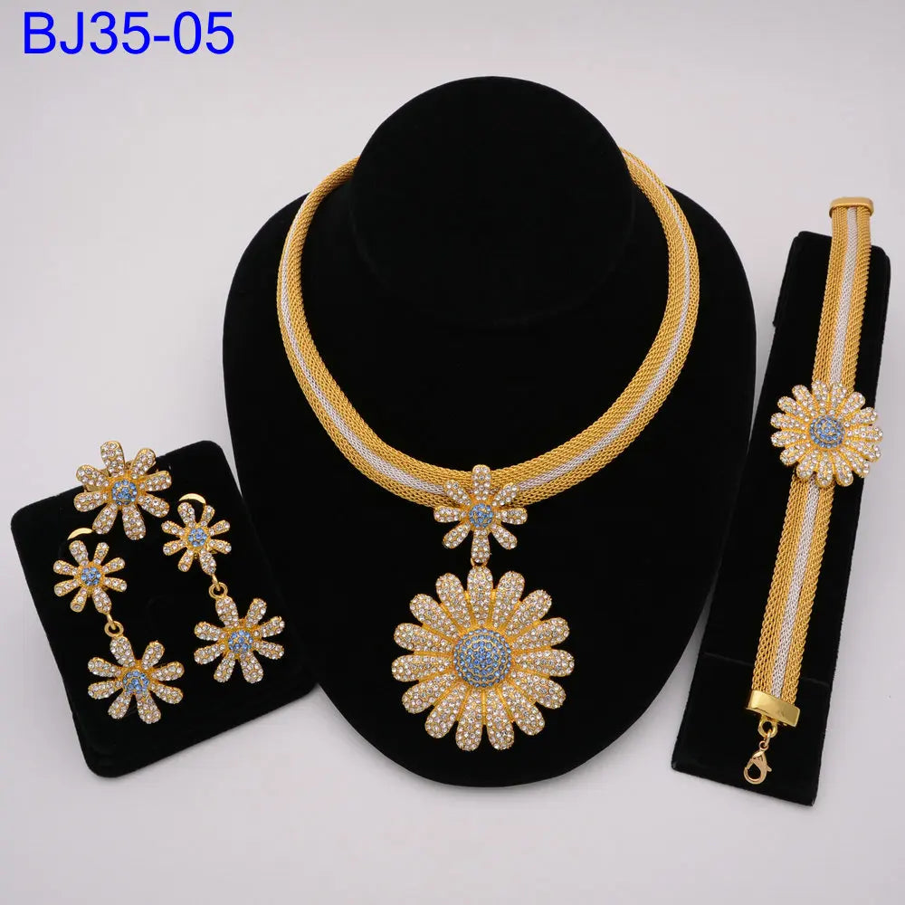 The Italia Set — Bridal Necklace, Earrings, Ring & Bracelet for Women