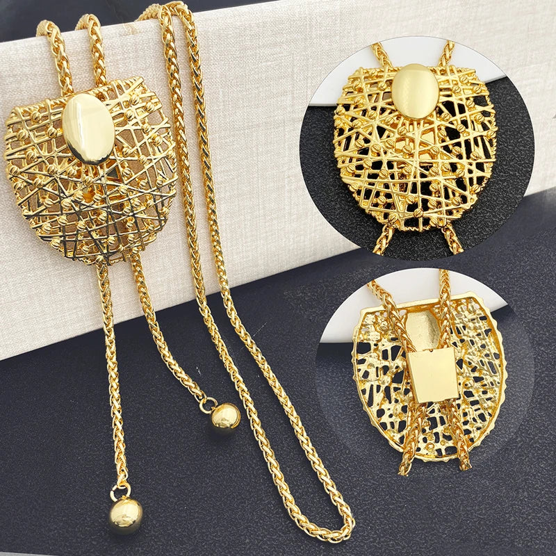 The Long Chain Set — 18K Gold & Silver Plated Necklace and Earrings for Women