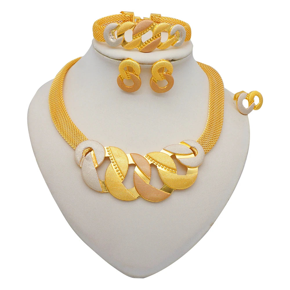 Royal African Bridal Collection — 4-Piece Gold Jewelry Set