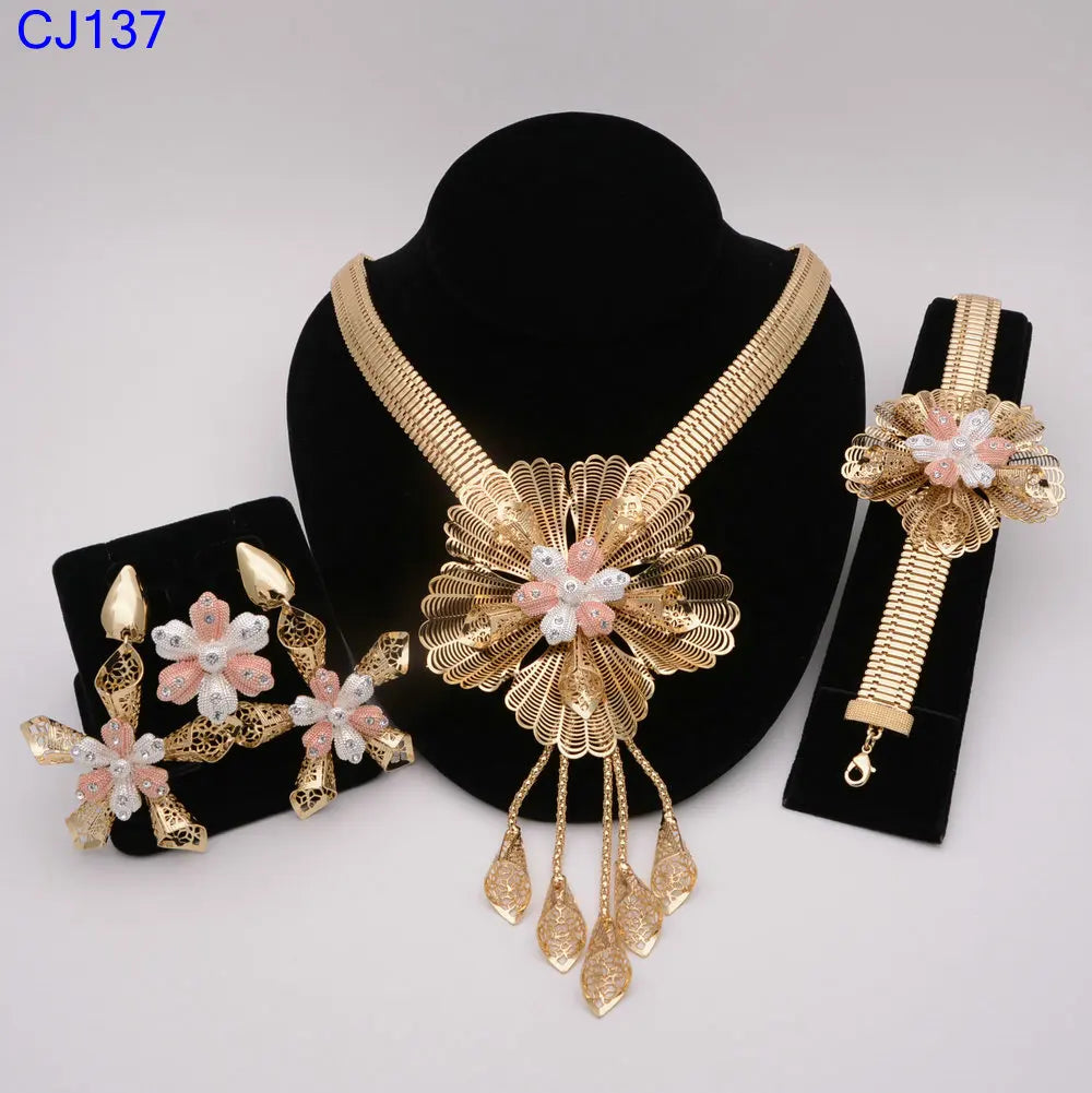 The Italia Set — Bridal Necklace, Earrings, Ring & Bracelet for Women